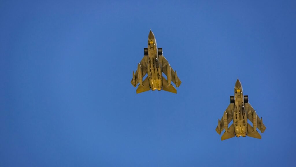 two gray fighter jets